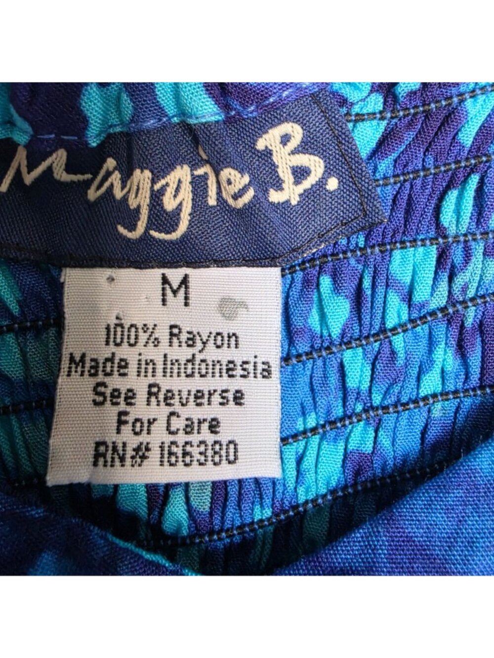 Maggie B. Blue Maxi Dress Sleeveless Empire Waist Floral Tropical Resort. Size M - Picture 6 of 6
